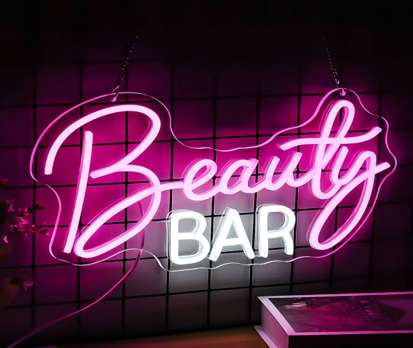 Beauty Bar Neon Sign, Neon Lights For Wall Decor