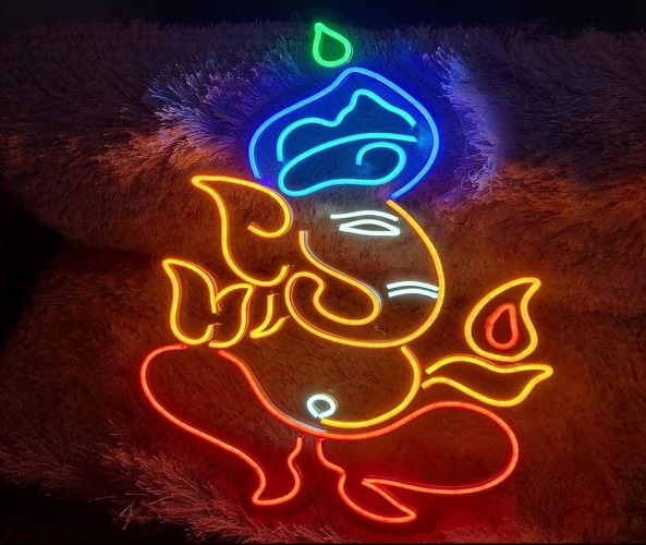 Multicolor Acrylic Ganesh Ji Neon Sign