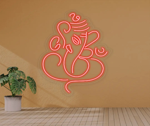 Multicolor Acrylic Ganesh Ji Neon Sign