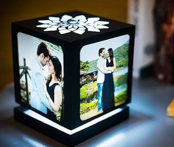 Customized Rotating Photo Lamp with 4 Photos