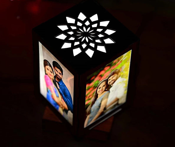 Customized Rotating Photo Lamp with 4 Photos