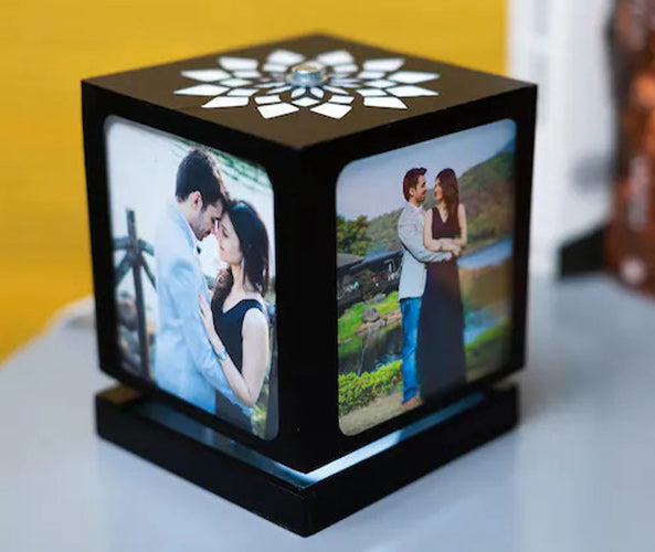 Customized Rotating Photo Lamp with 4 Photos