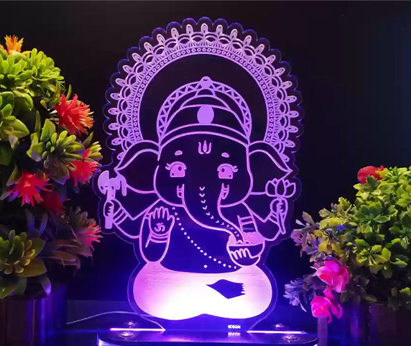 Lord Ganesh Acrylic 3D LED Lamp