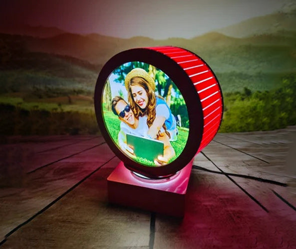 Red Rotating Photo Lamp