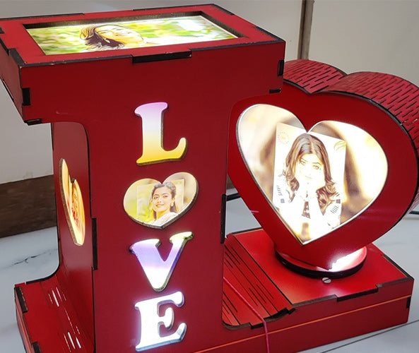 Rotating Night Lamp "Love Heart"