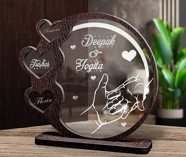 Family & Couple Acrylic Wooden Table Top