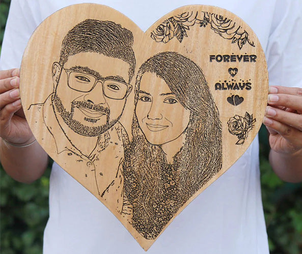 Forever & Always Custom Engraved Wooden Frame