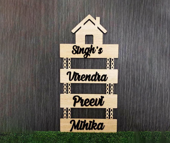 Wooden Home Name Plate