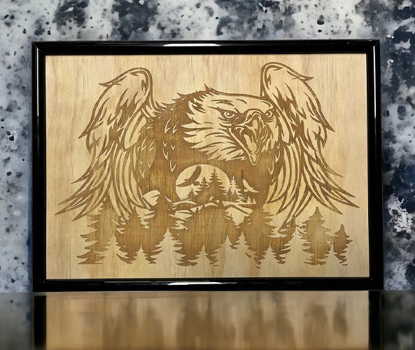 Eagle in Nature - Wood Engraved Design