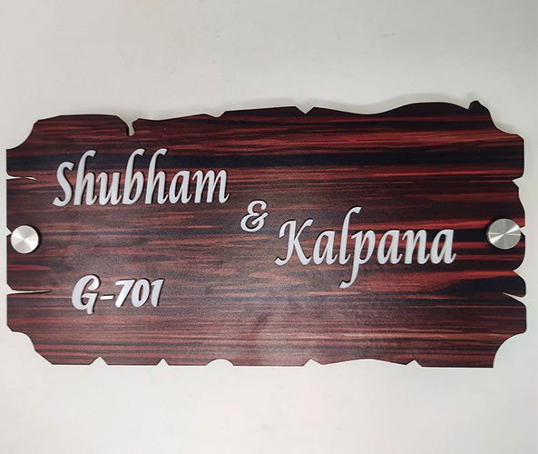 Natural Wood Customized Nameplate