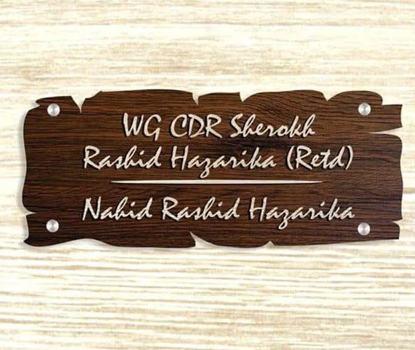 Natural Wood Customized Nameplate