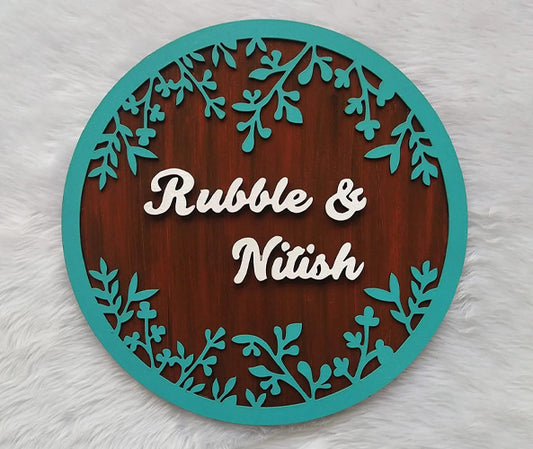 Wooden Acrylic Name Plates - Customized Personalized Design for Home Entrance