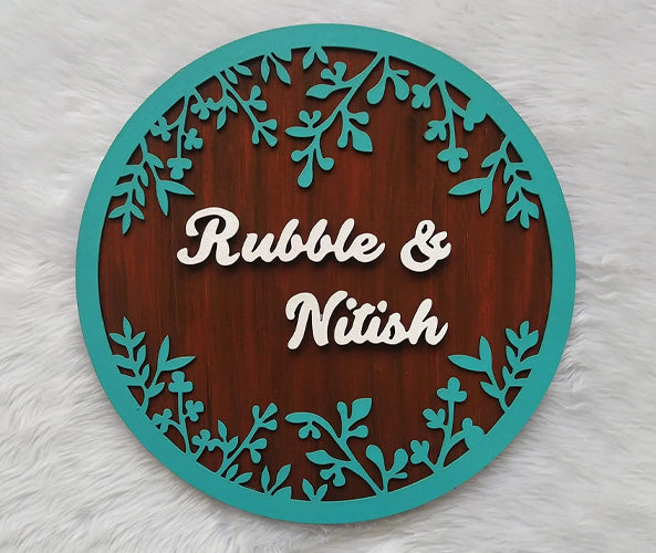 Wooden Acrylic Name Plates - Customized Personalized Design for Home Entrance