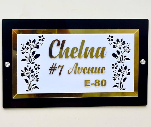 White and Golden Acrylic Home Plate