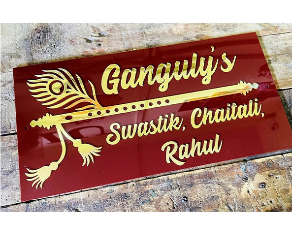 Red and Golden Acrylic Home Plate