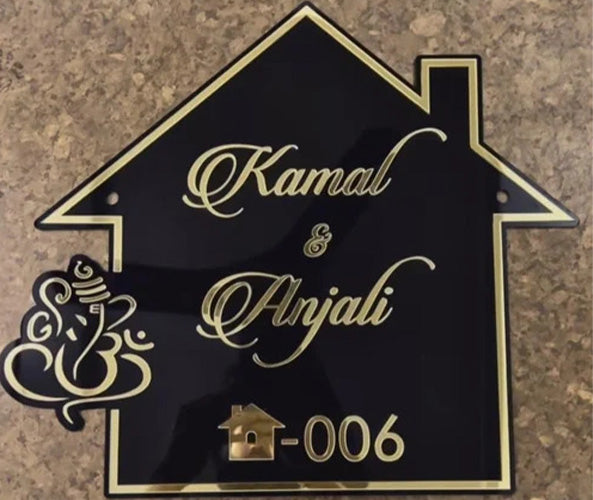 Black and Golden Acrylic Home Plate