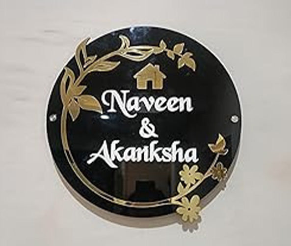 Black, White, and Golden Acrylic Home Plate