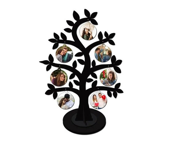 MDF Black Customize - Personalised 7 Photo Tree