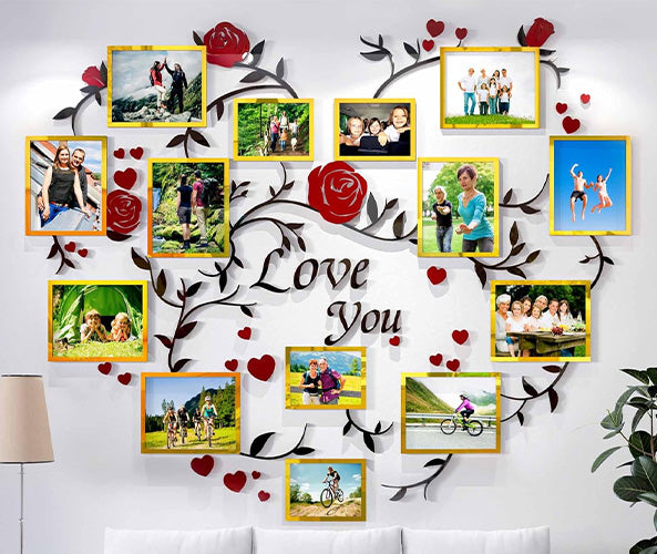 Heart Family Tree Picture Frame Collage Wall Decor