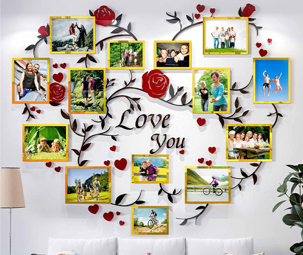 Heart Family Tree Picture Frame Collage Wall Decor