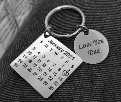 Special Date Calendar Keychain for Couples
