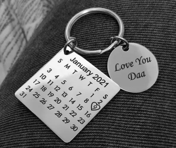 Special Date Calendar Keychain for Couples