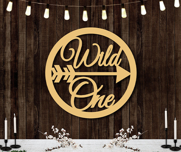 First Birthday Wild One Sign Hoop