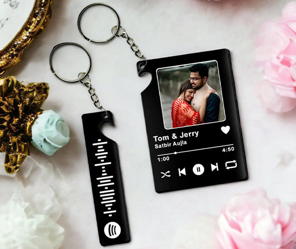 Customized Couple Spotify Keychain