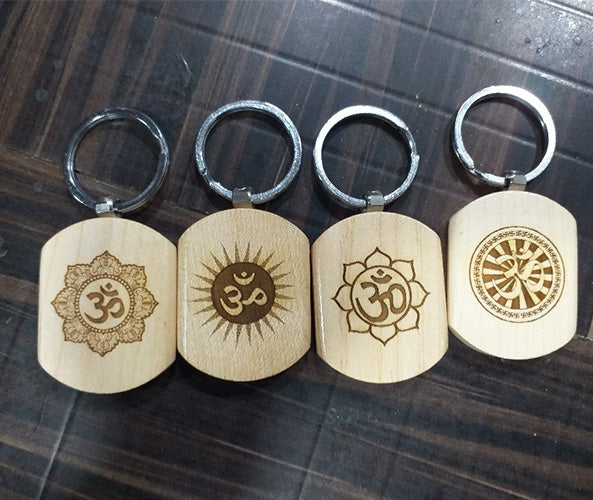 Wooden Keychain with Laser Engraving