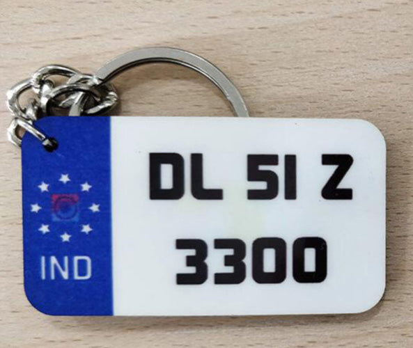 Acrylic Keychain | Wooden Number Plate