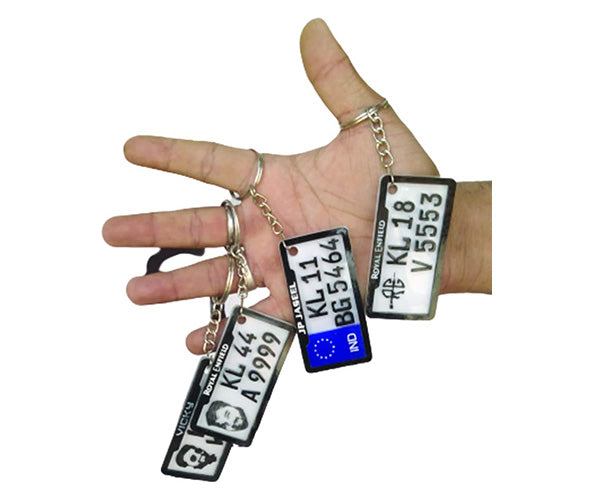 Acrylic Keychain | Wooden Number Plate