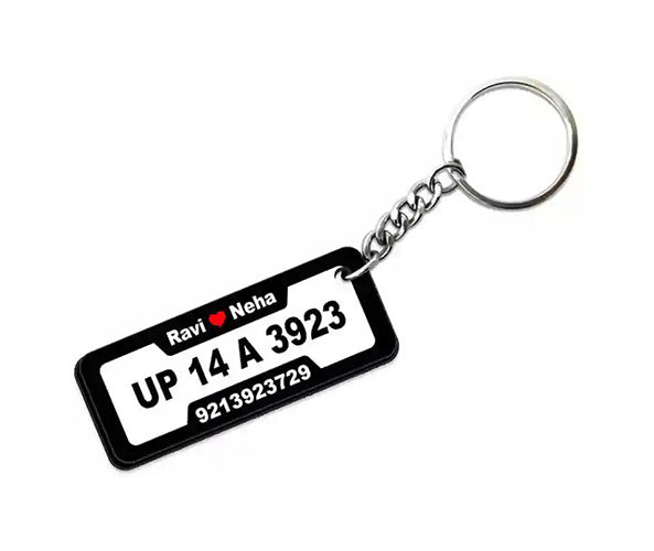 Acrylic Keychain | Wooden Number Plate