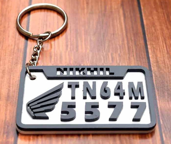 Number Plate Customized Keychain