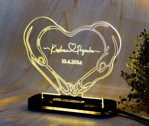 Unique Personalized Heartfelt Cute Couple Acrylic Lamp