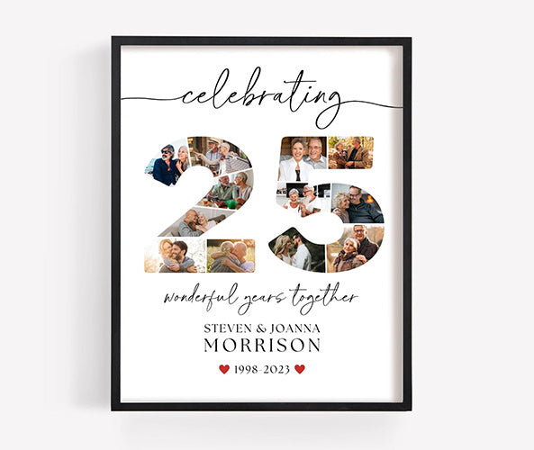 25th Wedding Anniversary Photo Frame Collage