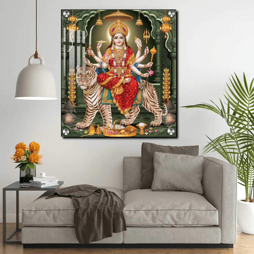 Durga Mata  Premium Acrylic Glow Light Frame