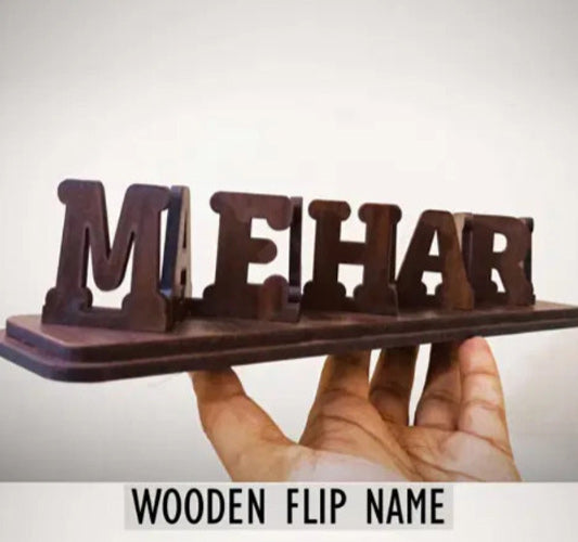 Stylish Customized Double Side Flip Wooden Name