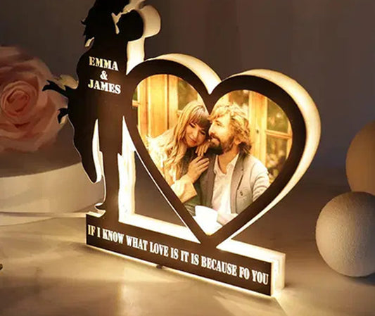 Beautiful Customized Photo Heart Couple Name Board