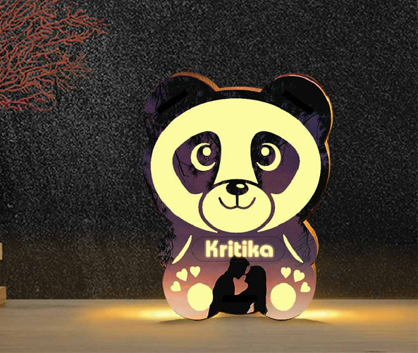 Customized Wooden Led Panda Lamp