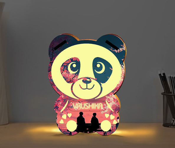 Customized Wooden Led Panda Lamp