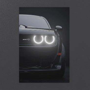 Dodge Challenger SRT Hellcat - Neon LED Car Poster