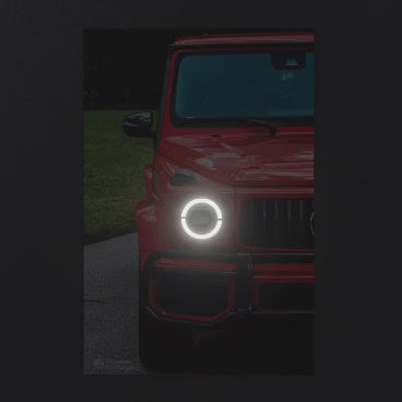 G-Wagon Red - Neon LED Car Poster (Matte Finish)