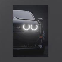 Dodge Challenger SRT Hellcat - Neon LED Car Poster