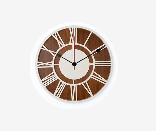 Classic Roman Number Dual Layer Wooden Wall Clock