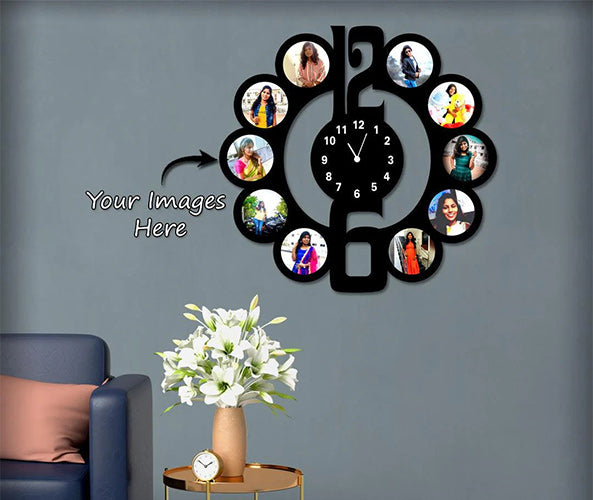 Wooden Photo Wall Clock