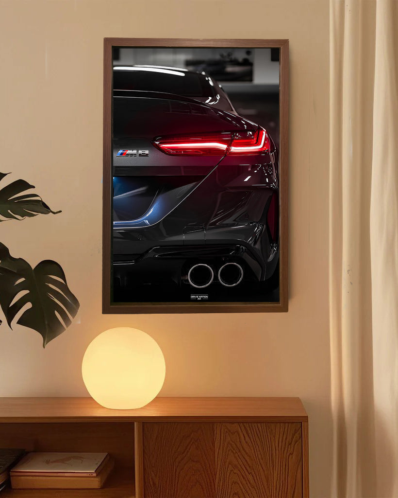 BMW m8 NEON Poster (Red LED) - Essentials Series