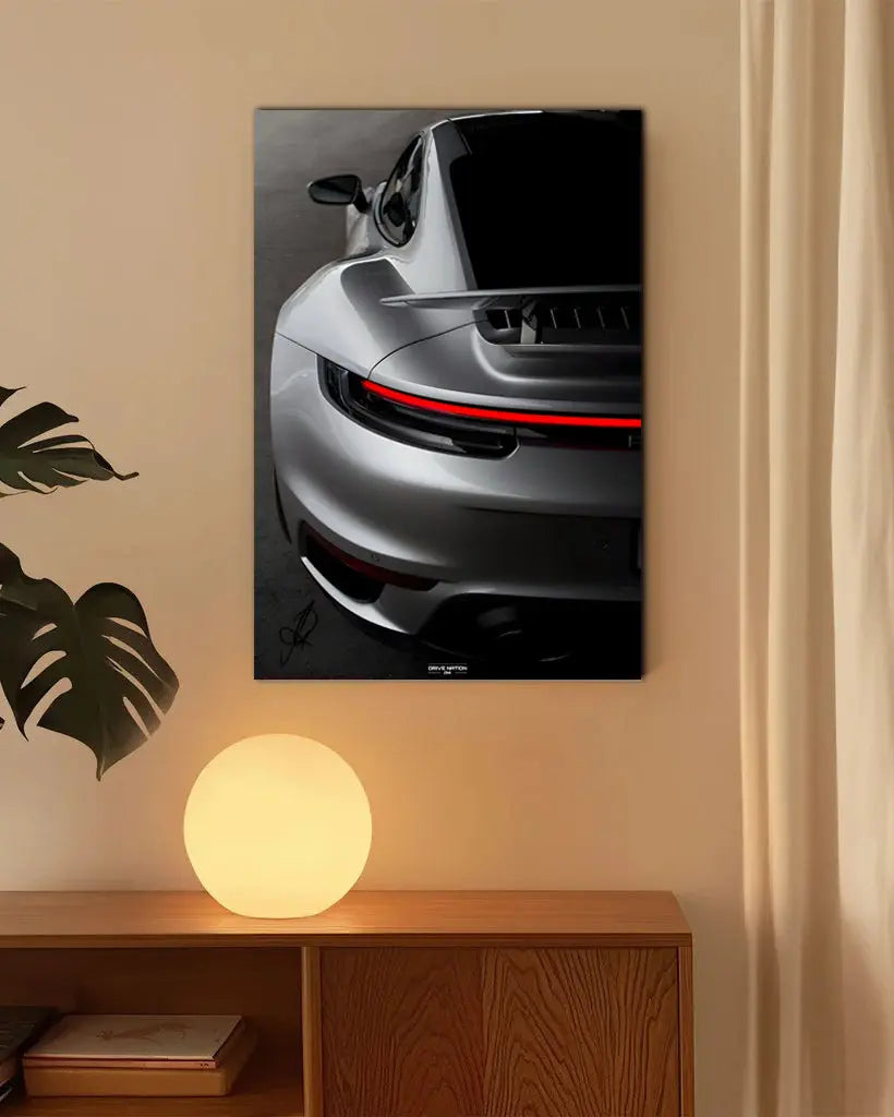 Porsche 911 NEON Poster (red LED) - Essentials series
