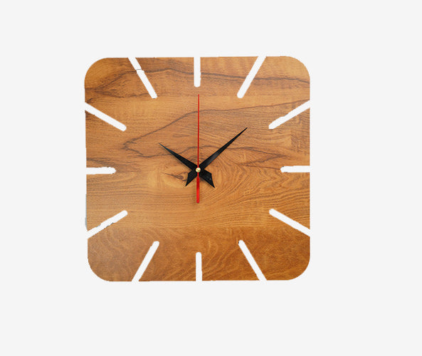 Wooden Square Wall Clock for Living Room