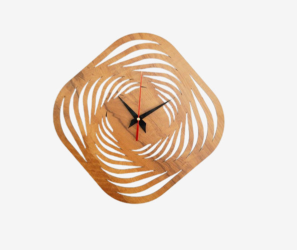 Wooden Square Wall Clock for Living Room