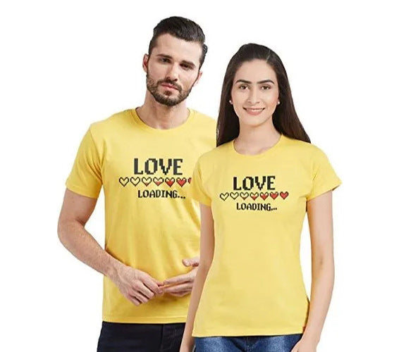 Yellow Color Couple Tshirt Price